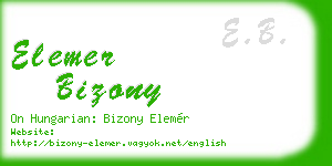 elemer bizony business card